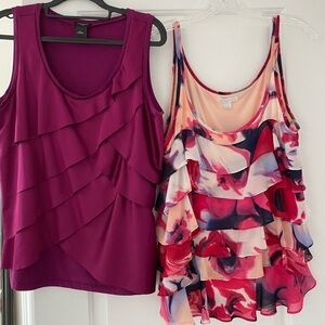 2 Ruffle front tops for the price of 1!